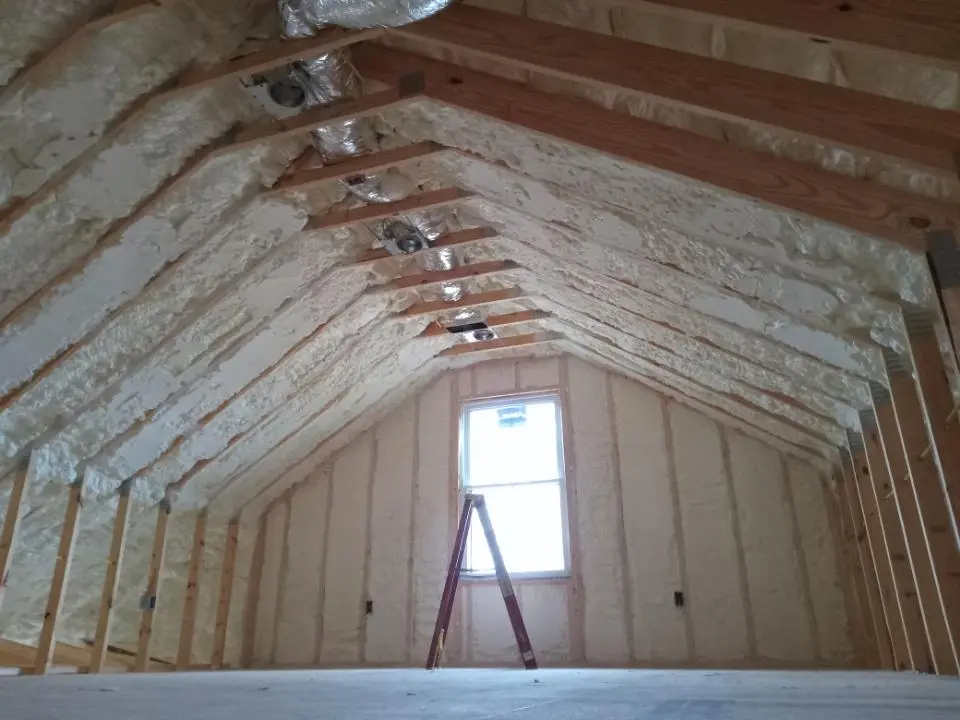 Spray foam roofing application for Crawl Space Insulation project in Hillside